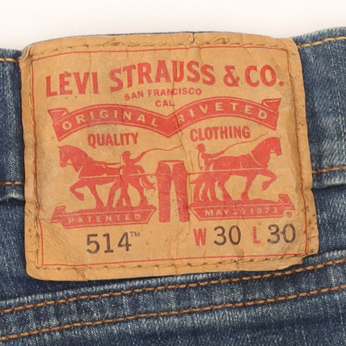 Levi's 514 Men's Blue Straight Jeans W30 L30 Denim Classic Fit