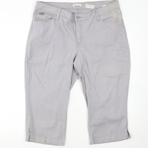 Lee Women’s Grey Capri Jeans Size 18 Plus Low Rise Stretch Denim