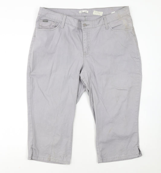 Lee Women’s Grey Capri Jeans Size 18 Plus Low Rise Stretch Denim