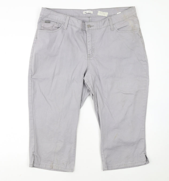 Lee Women’s Grey Capri Jeans Size 18 Plus Low Rise Stretch Denim