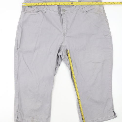 Lee Women’s Grey Capri Jeans Size 18 Plus Low Rise Stretch Denim