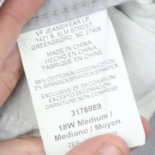 Lee Women’s Grey Capri Jeans Size 18 Plus Low Rise Stretch Denim