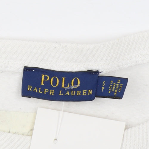 Polo Ralph Lauren Women's White Cable Knit Sleeve Anchor Sweatshirt S
