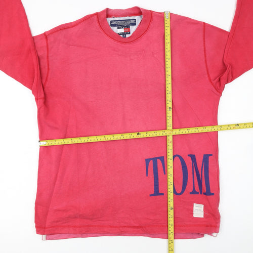 Tommy Hilfiger Women's Red Crew Neck Pullover Sweatshirt Size S