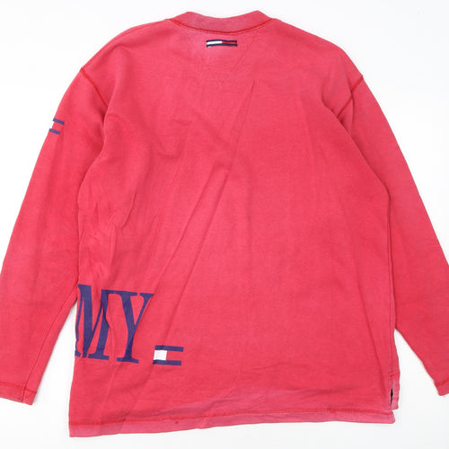 Tommy Hilfiger Women's Red Crew Neck Pullover Sweatshirt Size S