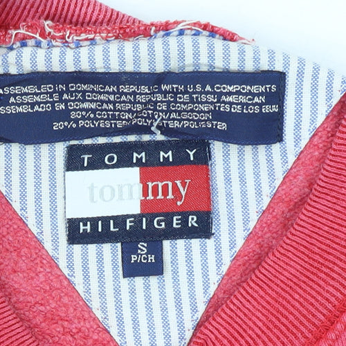Tommy Hilfiger Women's Red Crew Neck Pullover Sweatshirt Size S