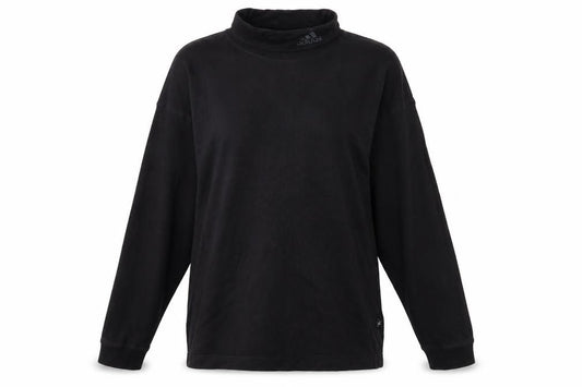 Front view of Adidas Women's Black Long Sleeve Pullover Sweatshirt, size 14