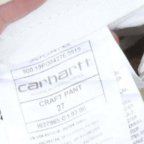 Carhartt Men's Beige Chino Trousers Size 27 Regular Fit