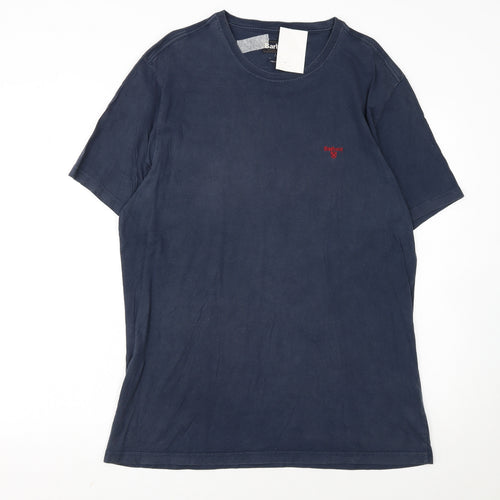 Barbour Men's Navy Blue XL Tailored Crew Neck Cotton T-Shirt
