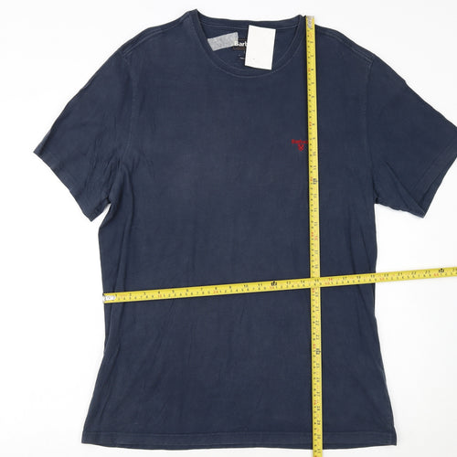 Barbour Men's Navy Blue XL Tailored Crew Neck Cotton T-Shirt