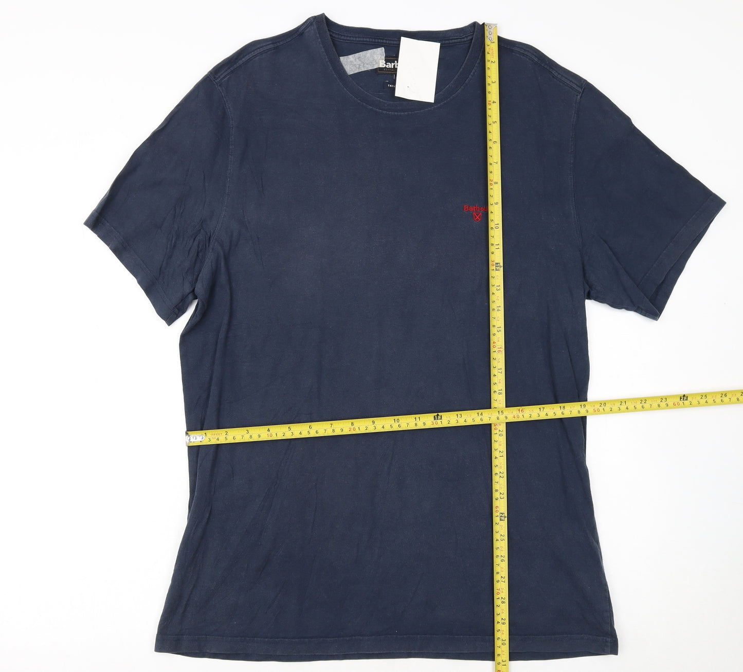 Barbour Men's Navy Blue XL Tailored Crew Neck Cotton T-Shirt