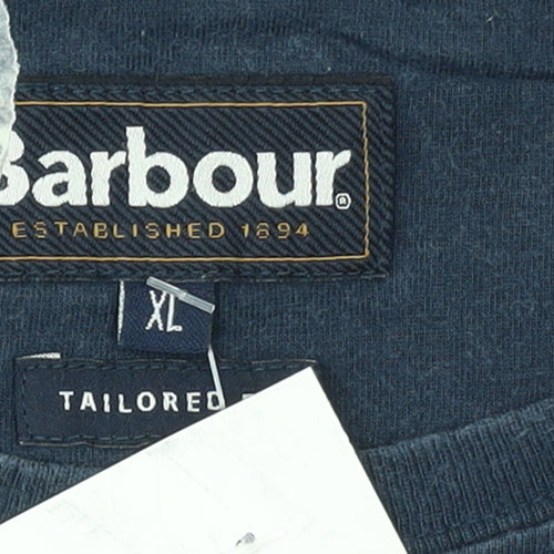 Barbour Men's Navy Blue XL Tailored Crew Neck Cotton T-Shirt