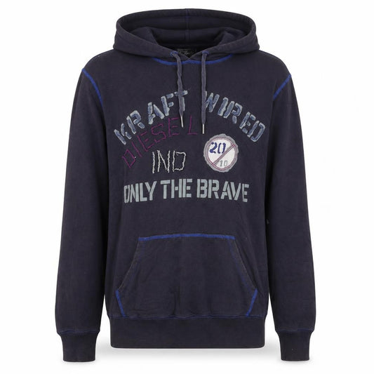 Front view of Diesel women’s black hoodie small pullover graphic print casual