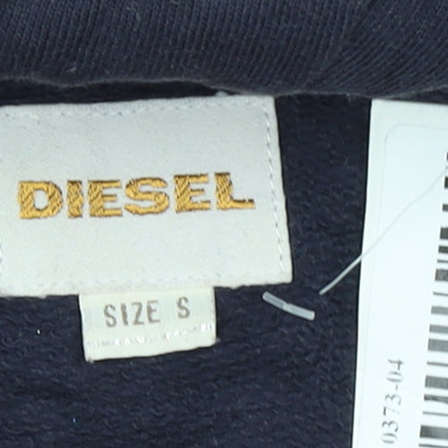 Diesel Womens Black Hoodie Small Pullover Graphic Print Casual