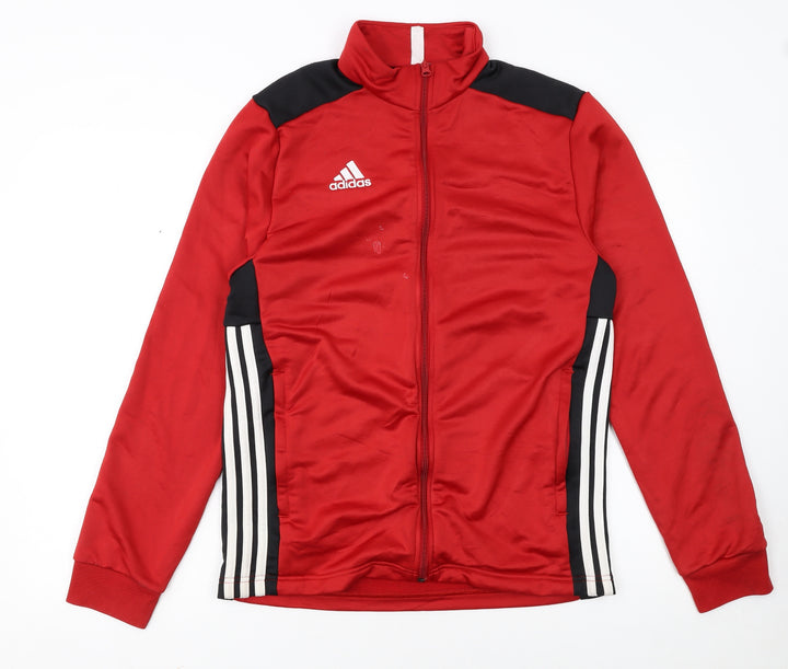 Adidas Men's Red Track Jacket M Full Zip Sports Training Top