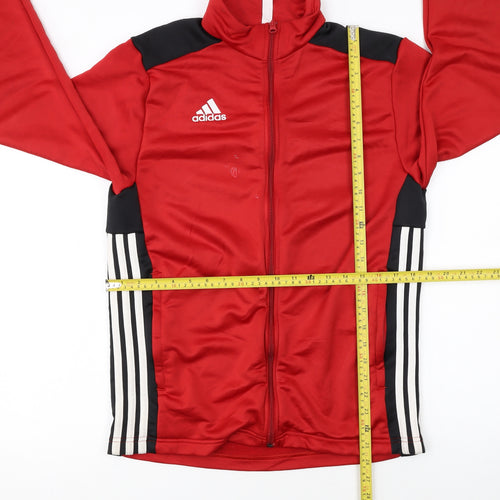 Adidas Men's Red Track Jacket M Full Zip Sports Training Top