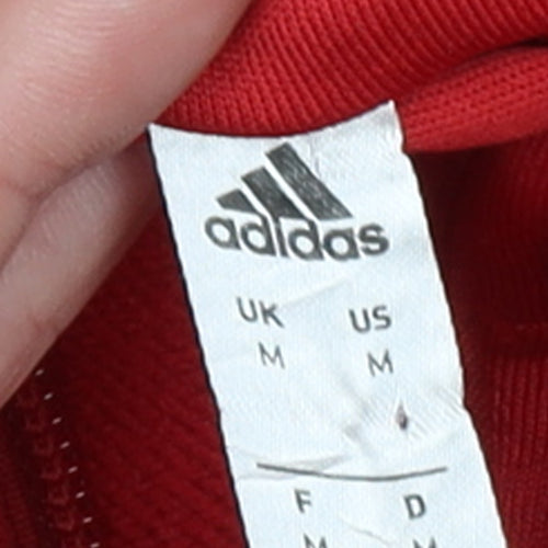 Adidas Men's Red Track Jacket M Full Zip Sports Training Top