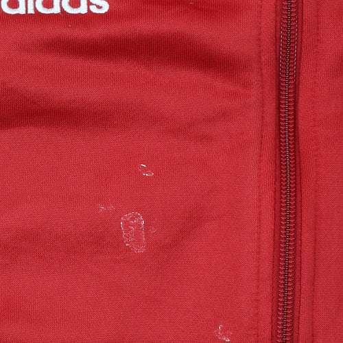 Adidas Men's Red Track Jacket M Full Zip Sports Training Top