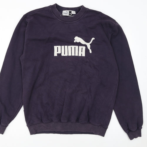 Puma Men's Blue Crew Neck Logo Sweatshirt M Regular Fit