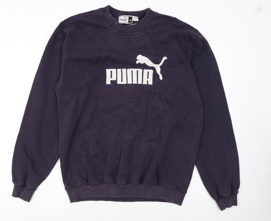 Puma Men's Blue Crew Neck Logo Sweatshirt M Regular Fit