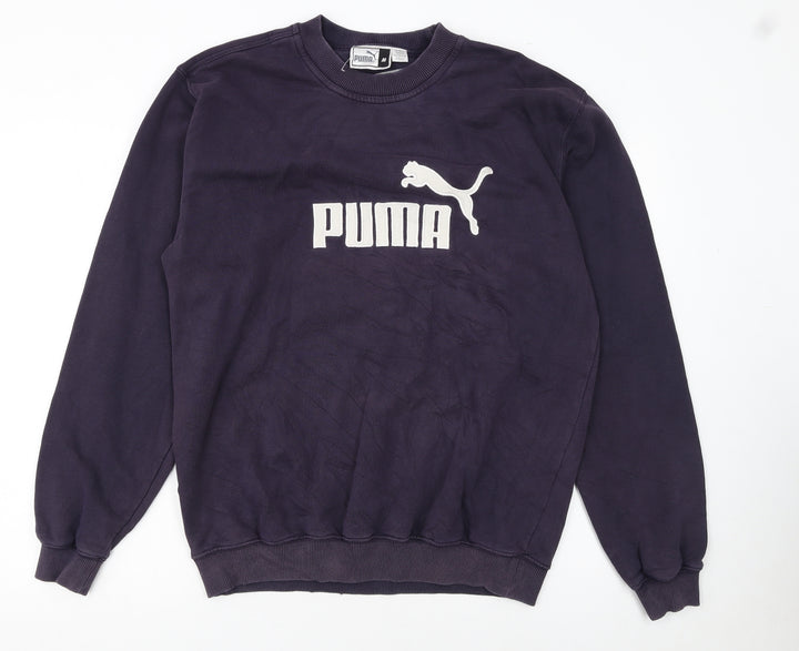 Puma Men's Blue Crew Neck Logo Sweatshirt M Regular Fit