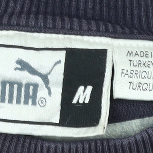 Puma Men's Blue Crew Neck Logo Sweatshirt M Regular Fit