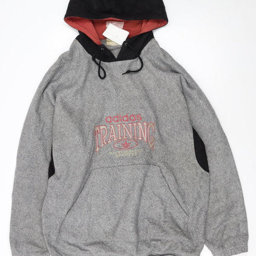 Adidas Women’s Grey Pullover Hoodie XL Training Fleece Sport Style