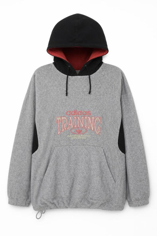 Front view of Adidas Women’s Grey Pullover Hoodie XL Training Fleece Sport Style