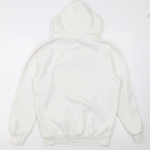Champion Women White Small Pullover Hoodie with Logo Embroidery