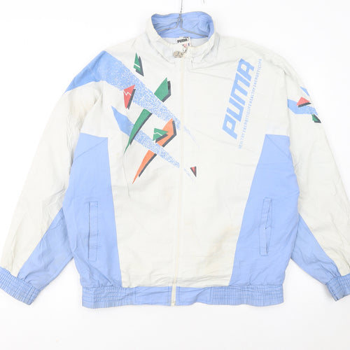 Puma Womens Blue 80s Retro Colourblock Track Jacket Size S