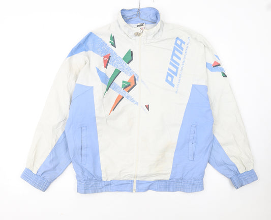 Puma Womens Blue 80s Retro Colourblock Track Jacket Size S