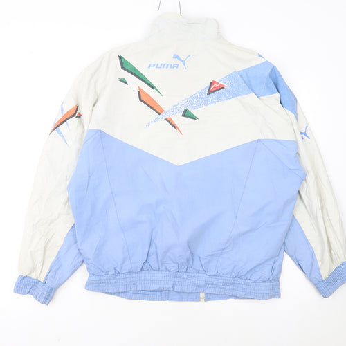 Puma Womens Blue 80s Retro Colourblock Track Jacket Size S
