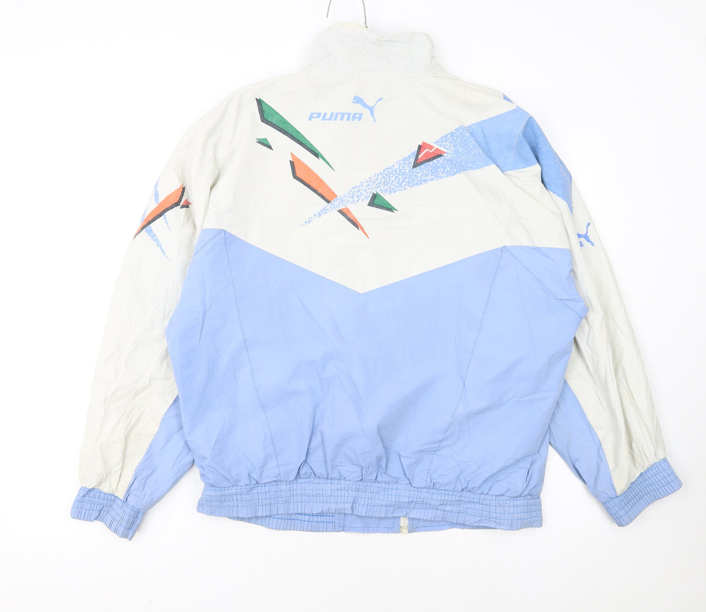 Puma Womens Blue 80s Retro Colourblock Track Jacket Size S