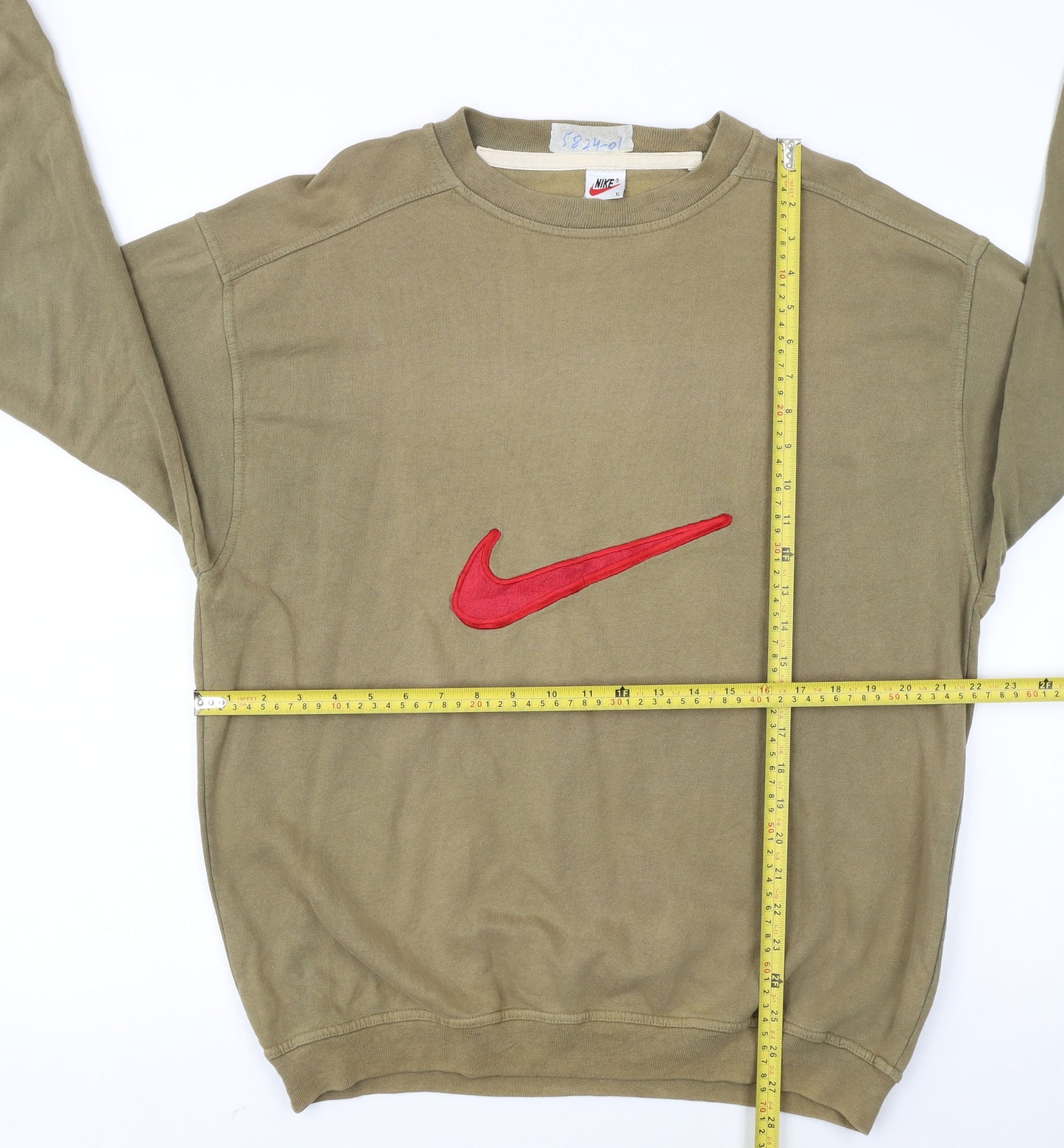 Nike Mens Brown XL Pullover Sweatshirt with Red Logo