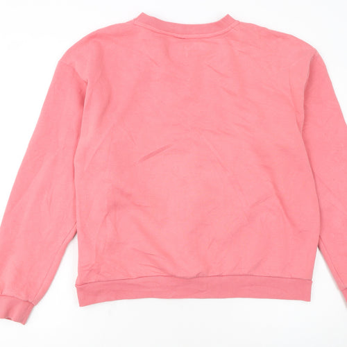 FILA Womens Pink Logo Crew Neck Pullover Sweatshirt M