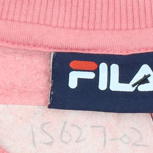 FILA Womens Pink Logo Crew Neck Pullover Sweatshirt M