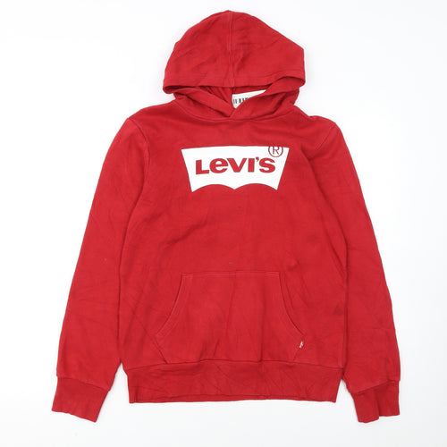 Levi's Boys Red Pullover Hoodie 14 Years Graphic Logo Sweatshirt