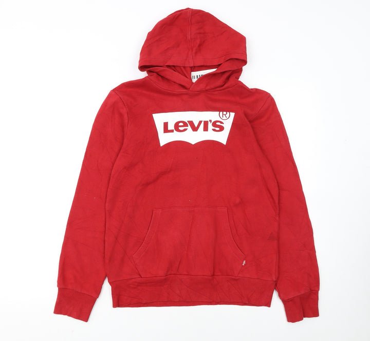 Levi's Boys Red Pullover Hoodie 14 Years Graphic Logo Sweatshirt