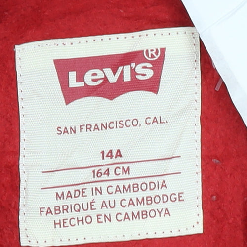 Levi's Boys Red Pullover Hoodie 14 Years Graphic Logo Sweatshirt