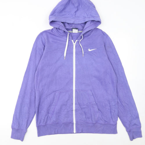 Nike Women's Purple Full Zip Hoodie Size L with Logo