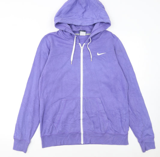 Nike Women's Purple Full Zip Hoodie Size L with Logo