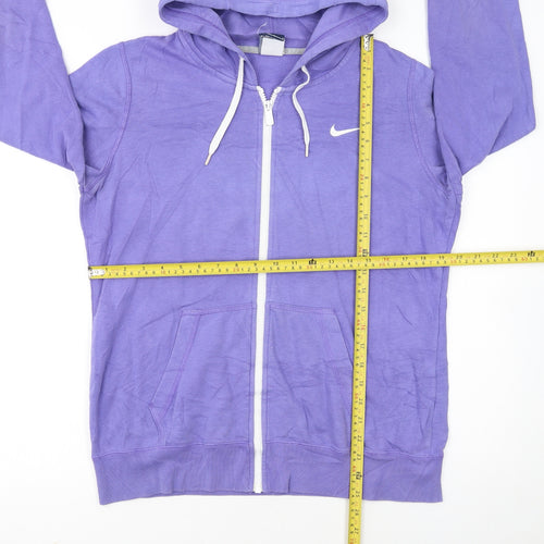 Nike Women's Purple Full Zip Hoodie Size L with Logo