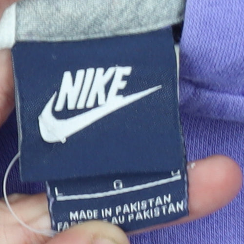 Nike Women's Purple Full Zip Hoodie Size L with Logo
