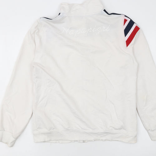 Napapijri Boys White Blue Full Zip Track Jacket XXL - Lined Casual Activewear
