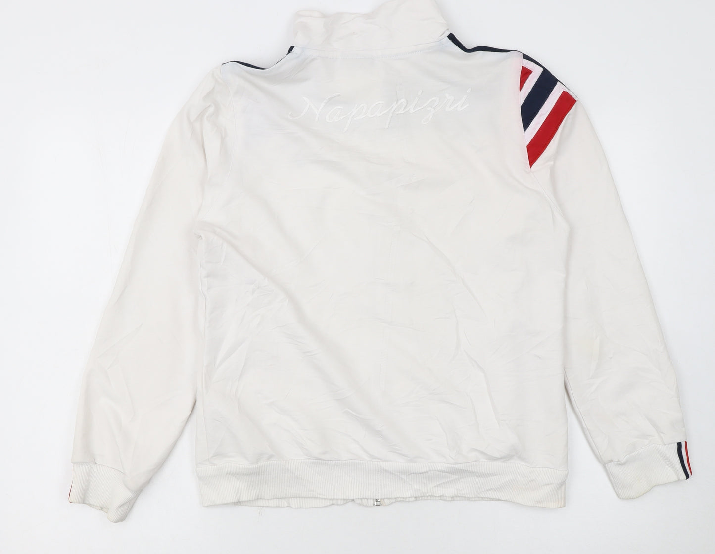 Napapijri Boys White Blue Full Zip Track Jacket XXL - Lined Casual Activewear