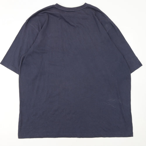 Umbro Men's Navy Blue 2XL V-Neck Short Sleeve Cotton T-Shirt