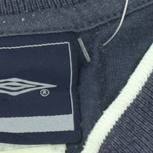 Umbro Men's Navy Blue 2XL V-Neck Short Sleeve Cotton T-Shirt