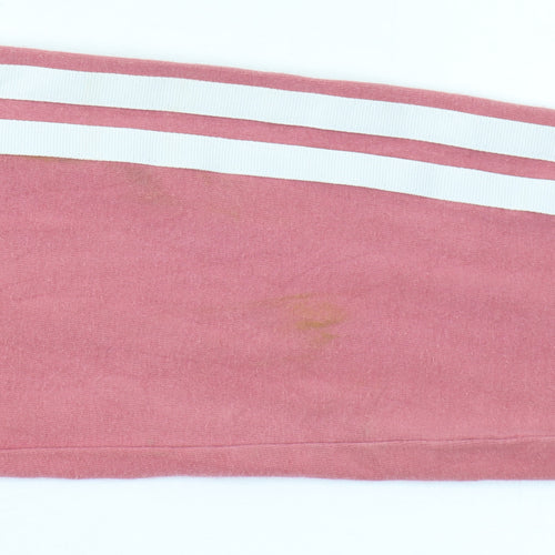 Adidas Womens Pink Long Sleeve Crew Neck Cotton Sports T-Shirt Size 8