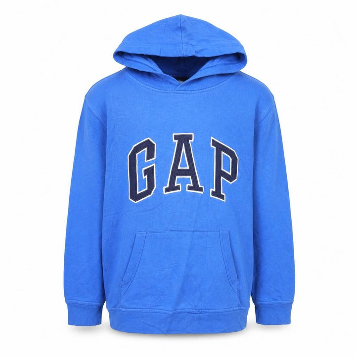 Gap Kids Boys Blue Pullover Hoodie 12 Years Fleece Logo Sweatshirt