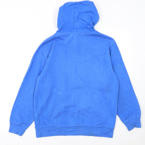 GAP Kids Boys Blue Pullover Hoodie 12 Years Fleece Logo Sweatshirt
